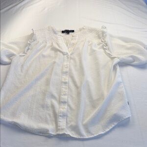 Tommy Hilfiger White Textured Blouse